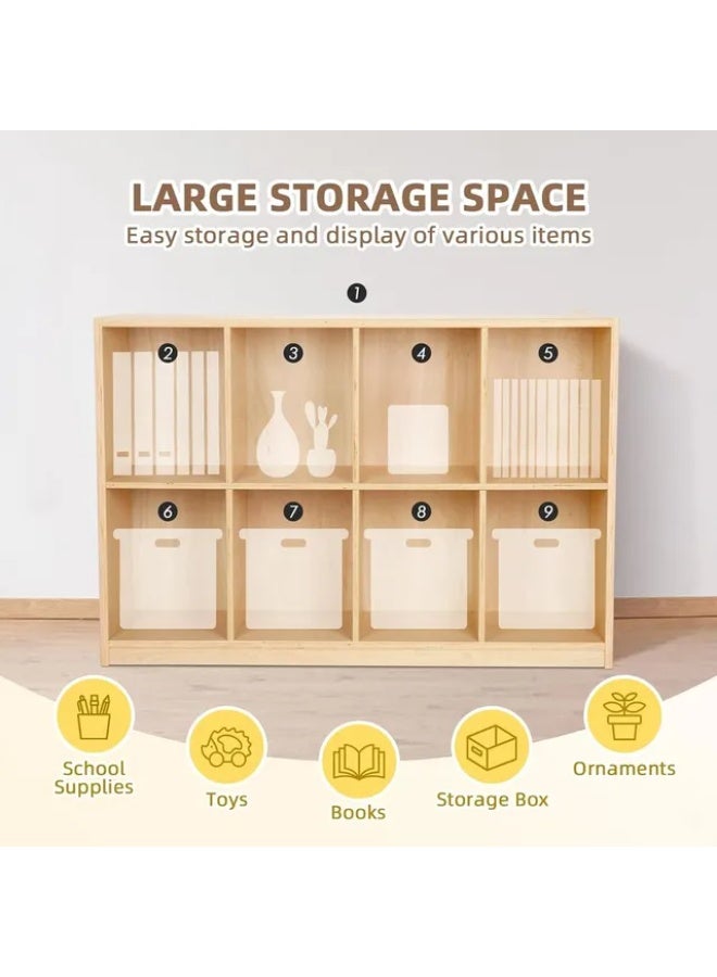 Tooky Toy 8 Compartments Wooden Storage Cubby - Brown - Image 5